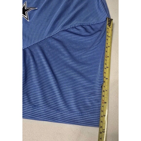 Dallas Cowboys Authentic Men’s Polo Shirt L Blue Pinstripe Embroidered Star NFL - Picture 7 of 10